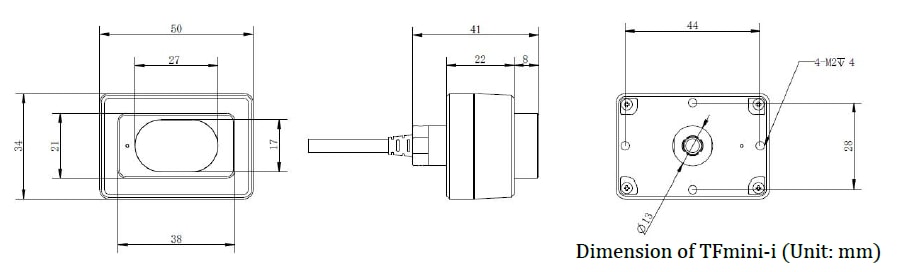 Mechanical Drawing - Benewake TFmini-i LiDAR Distance Sensors